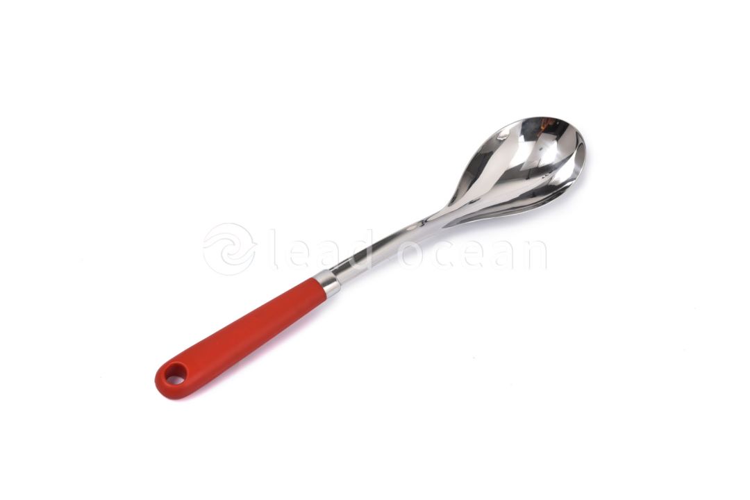 Solid Spoon with Silicone Handle